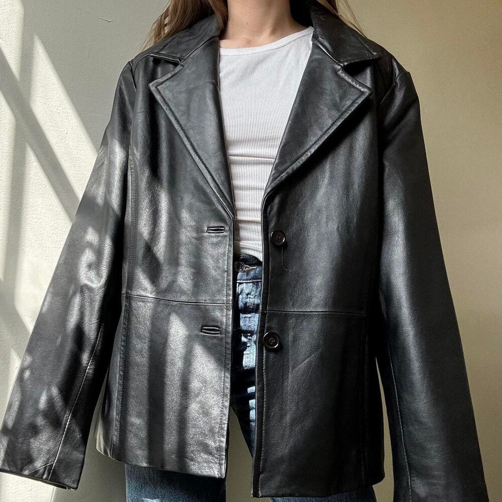 Vintage Shaver Lake Authentic Outerwear Genuine Leather Blazer Jacket Size XL